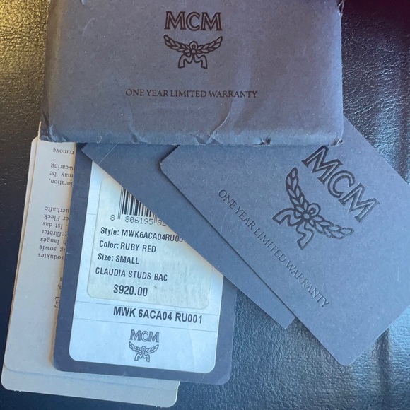 MCM RUBY RED Claudia Studs Bag
